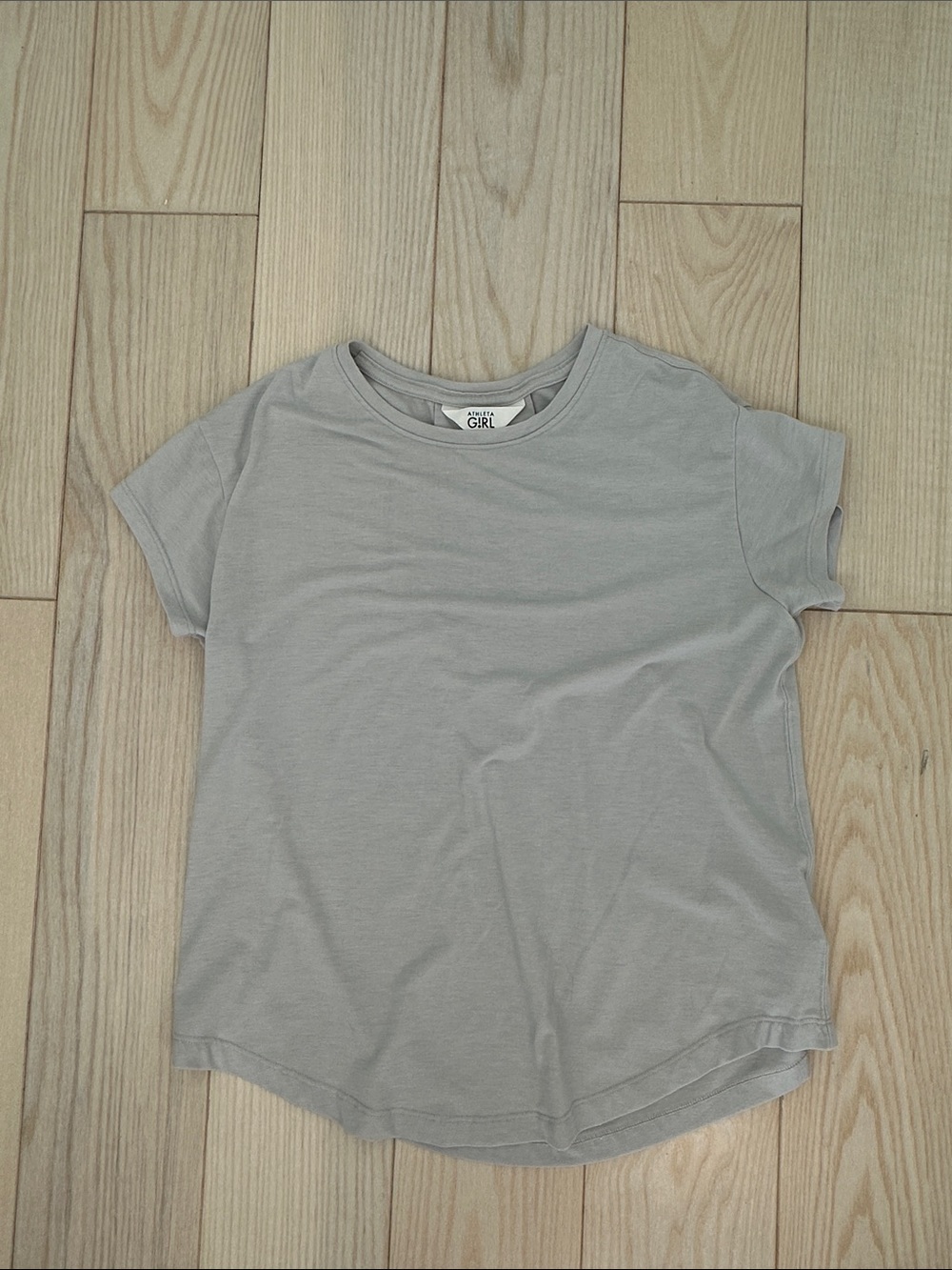 Athleta Girl Short Sleeve Crew Tee - Light Gray L 12